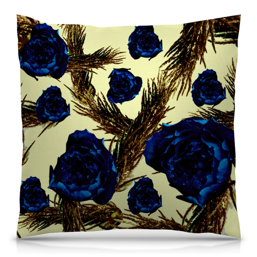 Заказать подушку в Москве. Подушка 40x40 см с полной запечаткой синие розы от THE_NISE  - готовые дизайны и нанесение принтов.