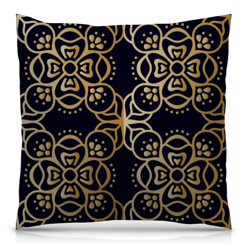 Заказать подушку в Москве. Подушка 40x40 см с полной запечаткой Цветочное золото от nadegda - готовые дизайны и нанесение принтов.
