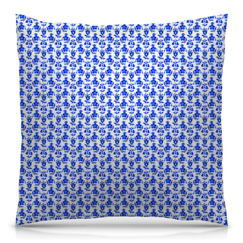 Заказать подушку в Москве. Подушка 40x40 см с полной запечаткой голубые цветы от THE_NISE  - готовые дизайны и нанесение принтов.