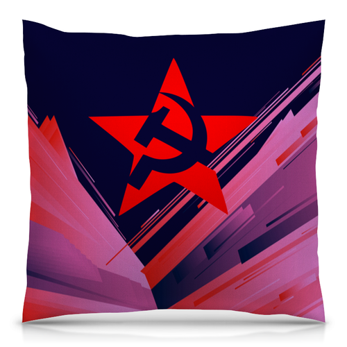 Заказать подушку в Москве. Подушка 40x40 см с полной запечаткой Звезда СССР от THE_NISE  - готовые дизайны и нанесение принтов.