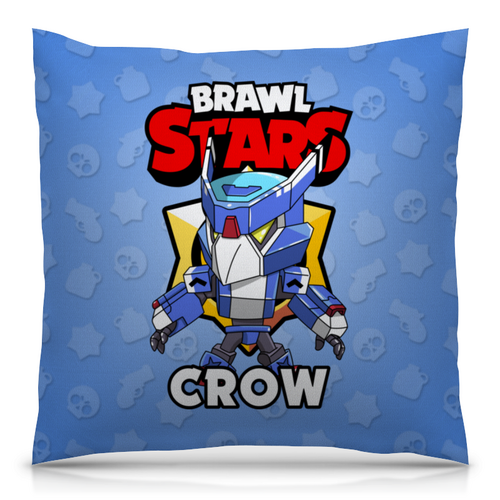 Заказать подушку в Москве. Подушка 40x40 см с полной запечаткой BRAWL STARS CROW от geekbox - готовые дизайны и нанесение принтов.