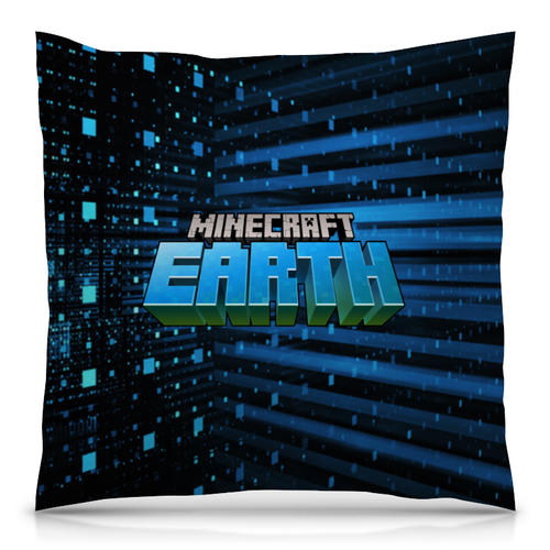 Заказать подушку в Москве. Подушка 40x40 см с полной запечаткой Minecraft Earth от THE_NISE  - готовые дизайны и нанесение принтов.