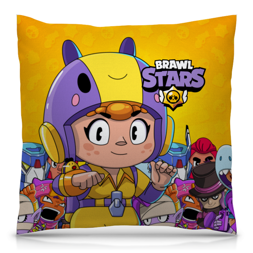 Заказать подушку в Москве. Подушка 40x40 см с полной запечаткой BRAWL STARS BEA от geekbox - готовые дизайны и нанесение принтов.