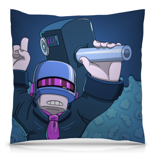 Заказать подушку в Москве. Подушка 40x40 см с полной запечаткой BRAWL STARS FRANK от geekbox - готовые дизайны и нанесение принтов.