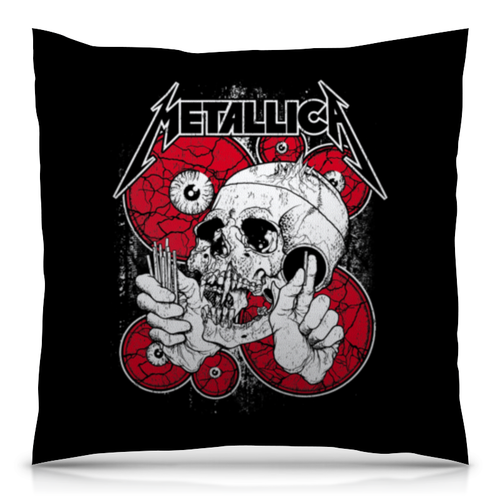 Заказать подушку в Москве. Подушка 40x40 см с полной запечаткой Metallica от geekbox - готовые дизайны и нанесение принтов.