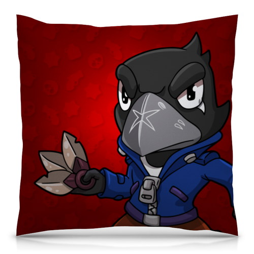 Заказать подушку в Москве. Подушка 40x40 см с полной запечаткой BRAWL STARS CROW от geekbox - готовые дизайны и нанесение принтов.