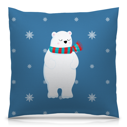 Заказать подушку в Москве. Подушка 40x40 см с полной запечаткой белый медведь от THE_NISE  - готовые дизайны и нанесение принтов.