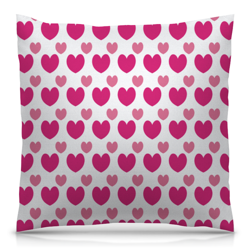 Заказать подушку в Москве. Подушка 40x40 см с полной запечаткой Розовые сердечки от THE_NISE  - готовые дизайны и нанесение принтов.