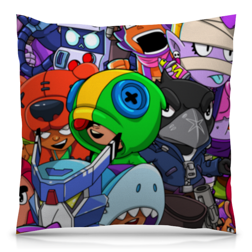 Заказать подушку в Москве. Подушка 40x40 см с полной запечаткой BRAWL STARS от geekbox - готовые дизайны и нанесение принтов.