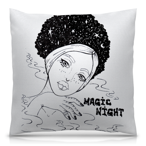Заказать подушку в Москве. Подушка 40x40 см с полной запечаткой Magic night / Волшебной ночи от Hartles - готовые дизайны и нанесение принтов.