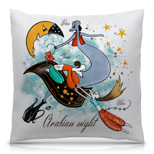 Заказать подушку в Москве. Подушка 40x40 см с полной запечаткой ARABIAN NIGHT PATTERN от ELENA ZHARINOVA - готовые дизайны и нанесение принтов.