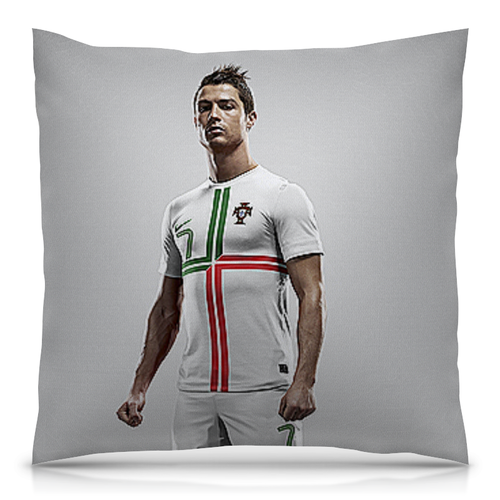 Заказать подушку в Москве. Подушка 40x40 см с полной запечаткой Cristiano Ronaldo от Тима Старк - готовые дизайны и нанесение принтов.