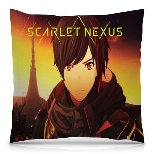 Заказать подушку в Москве. Подушка 40x40 см с полной запечаткой Scarlet Nexus от THE_NISE  - готовые дизайны и нанесение принтов.