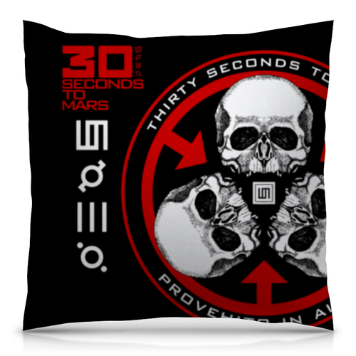 Заказать подушку в Москве. Подушка 40x40 см с полной запечаткой 30 Seconds to Mars от geekbox - готовые дизайны и нанесение принтов.