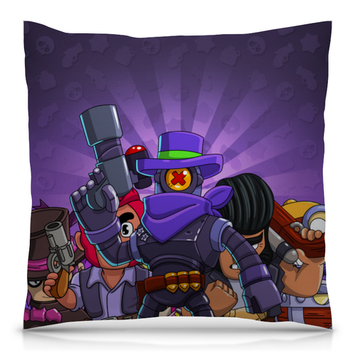Заказать подушку в Москве. Подушка 40x40 см с полной запечаткой BRAWL STARS RICOCHET от geekbox - готовые дизайны и нанесение принтов.