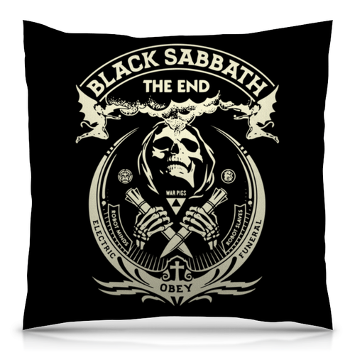 Заказать подушку в Москве. Подушка 40x40 см с полной запечаткой Black Sabbath от geekbox - готовые дизайны и нанесение принтов.