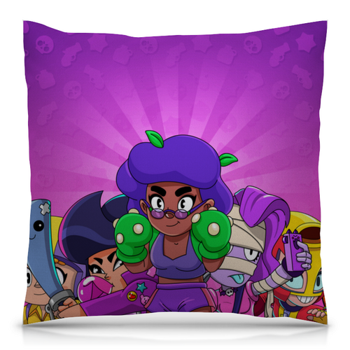 Заказать подушку в Москве. Подушка 40x40 см с полной запечаткой BRAWL STARS ROSA от geekbox - готовые дизайны и нанесение принтов.