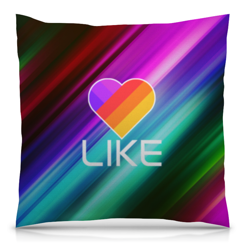 Заказать подушку в Москве. Подушка 40x40 см с полной запечаткой Like  от DESIGNER   - готовые дизайны и нанесение принтов.