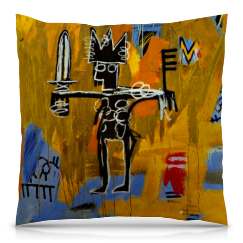 Заказать подушку в Москве. Подушка 40x40 см с полной запечаткой Basquiat / Баския от Just kidding - готовые дизайны и нанесение принтов.