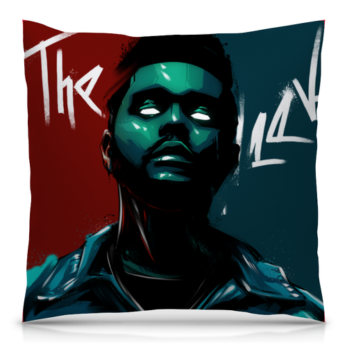 Заказать подушку в Москве. Подушка 40x40 см с полной запечаткой The Weeknd neon от Sam Nolak - готовые дизайны и нанесение принтов.