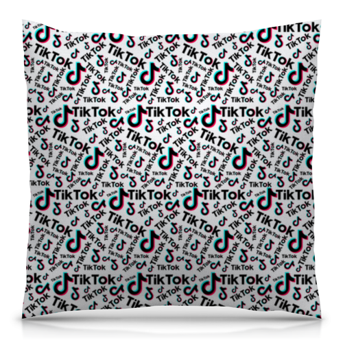 Заказать подушку в Москве. Подушка 40x40 см с полной запечаткой TikTok  от DESIGNER   - готовые дизайны и нанесение принтов.