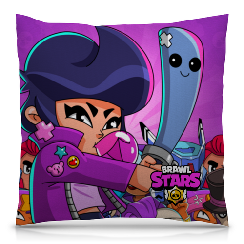 Заказать подушку в Москве. Подушка 40x40 см с полной запечаткой BRAWL STARS BIBI от geekbox - готовые дизайны и нанесение принтов.