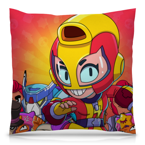 Заказать подушку в Москве. Подушка 40x40 см с полной запечаткой BRAWL STARS MAX от geekbox - готовые дизайны и нанесение принтов.