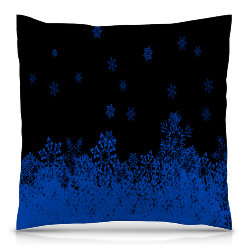 Заказать подушку в Москве. Подушка 40x40 см с полной запечаткой Синие снежинки от THE_NISE  - готовые дизайны и нанесение принтов.