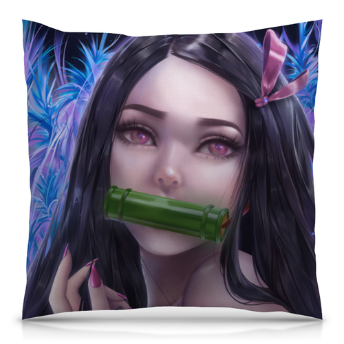 Заказать подушку в Москве. Подушка 40x40 см с полной запечаткой Nezuko от Дана Столыпина - готовые дизайны и нанесение принтов.