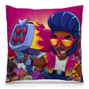 Заказать подушку в Москве. Подушка 40x40 см с полной запечаткой BRAWL STARS BROCK от geekbox - готовые дизайны и нанесение принтов.
