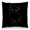 Заказать подушку в Москве. Подушка 40x40 см с полной запечаткой Чёрный котёнок. от lissaart@yandex.ru - готовые дизайны и нанесение принтов.