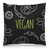 Заказать подушку в Москве. Подушка 40x40 см с полной запечаткой Vegan от vegan@thespaceway.info - готовые дизайны и нанесение принтов.