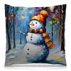 Заказать подушку в Москве. Подушка 40x40 см с полной запечаткой Веселый снеговик от Dakini | Art  - готовые дизайны и нанесение принтов.