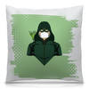 Заказать подушку в Москве. Подушка 40x40 см с полной запечаткой Зеленая стрела (Коллекция: Герои носят маски) от GeekFox  - готовые дизайны и нанесение принтов.