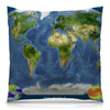 Заказать подушку в Москве. Подушка 40x40 см с полной запечаткой Карта мира от Елена Гришина - готовые дизайны и нанесение принтов.