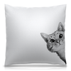 Заказать подушку в Москве. Подушка 40x40 см с полной запечаткой Любопытный кот от mug-shop - готовые дизайны и нанесение принтов.