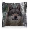 Заказать подушку в Москве. Подушка 40x40 см с полной запечаткой Волк в лесу от weeert - готовые дизайны и нанесение принтов.