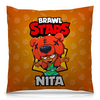 Заказать подушку в Москве. Подушка 40x40 см с полной запечаткой BRAWL STARS NITA от geekbox - готовые дизайны и нанесение принтов.