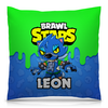 Заказать подушку в Москве. Подушка 40x40 см с полной запечаткой BRAWL STARS LEON от geekbox - готовые дизайны и нанесение принтов.