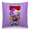 Заказать подушку в Москве. Подушка 40x40 см с полной запечаткой BRAWL STARS EMZ от geekbox - готовые дизайны и нанесение принтов.