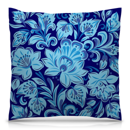 Заказать подушку в Москве. Подушка 40x40 см с полной запечаткой Голубые цветы от THE_NISE  - готовые дизайны и нанесение принтов.