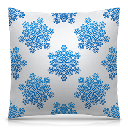 Заказать подушку в Москве. Подушка 40x40 см с полной запечаткой Голубые снежинки от THE_NISE  - готовые дизайны и нанесение принтов.