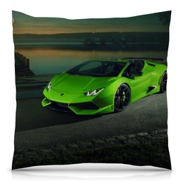 Заказать подушку в Москве. Подушка 40x40 см с полной запечаткой Lamborghini от THE_NISE  - готовые дизайны и нанесение принтов.