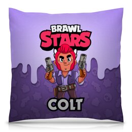 Заказать подушку в Москве. Подушка 40x40 см с полной запечаткой BRAWL STARS COLT от geekbox - готовые дизайны и нанесение принтов.