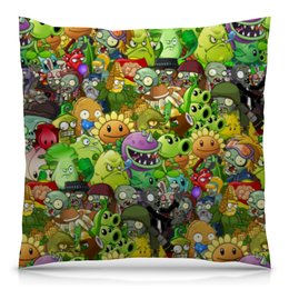 Заказать подушку в Москве. Подушка 40x40 см с полной запечаткой PLANTS VS ZOMBIES от geekbox - готовые дизайны и нанесение принтов.