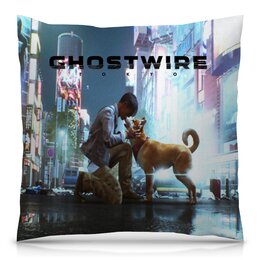 Заказать подушку в Москве. Подушка 40x40 см с полной запечаткой GhostWire Tokyo от THE_NISE  - готовые дизайны и нанесение принтов.