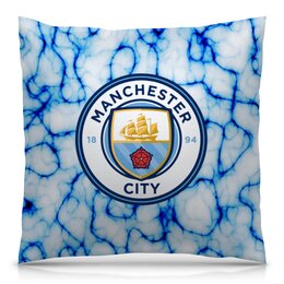 Заказать подушку в Москве. Подушка 40x40 см с полной запечаткой Manchester City от THE_NISE  - готовые дизайны и нанесение принтов.