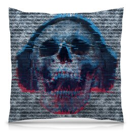 Заказать подушку в Москве. Подушка 40x40 см с полной запечаткой Skull loves music от Дана Столыпина - готовые дизайны и нанесение принтов.
