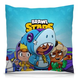 Заказать подушку в Москве. Подушка 40x40 см с полной запечаткой BRAWL STARS LEON SHARK от geekbox - готовые дизайны и нанесение принтов.