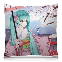 Заказать подушку в Москве. Подушка 40x40 см с полной запечаткой Hatsune Miku от THE_NISE  - готовые дизайны и нанесение принтов.